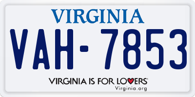 VA license plate VAH7853