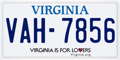 VA license plate VAH7856