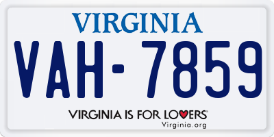 VA license plate VAH7859