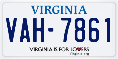 VA license plate VAH7861