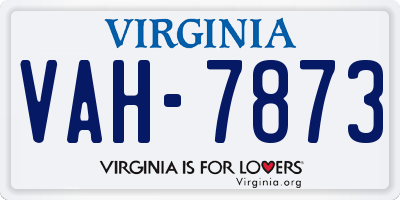 VA license plate VAH7873