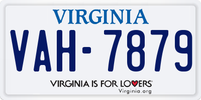 VA license plate VAH7879