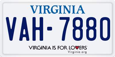 VA license plate VAH7880