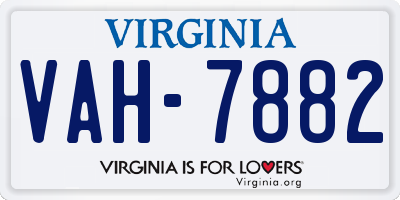 VA license plate VAH7882