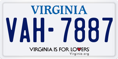 VA license plate VAH7887