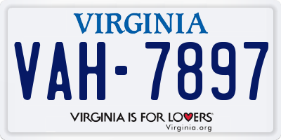 VA license plate VAH7897