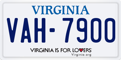 VA license plate VAH7900