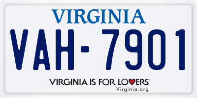 VA license plate VAH7901