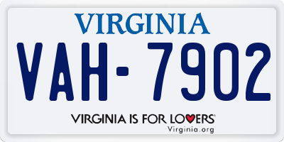 VA license plate VAH7902