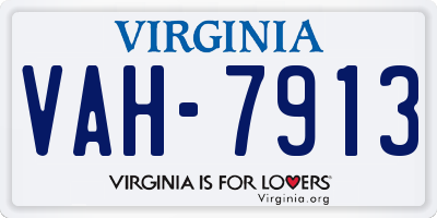 VA license plate VAH7913