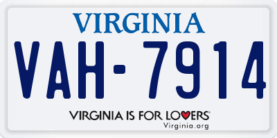 VA license plate VAH7914