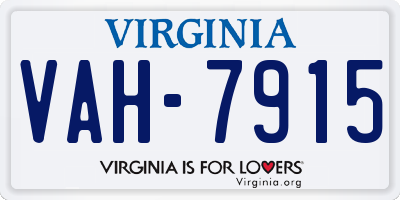 VA license plate VAH7915