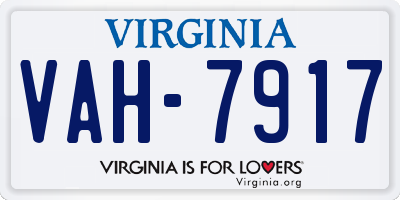 VA license plate VAH7917