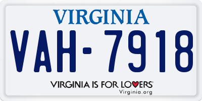 VA license plate VAH7918