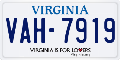 VA license plate VAH7919