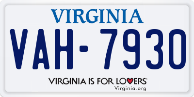VA license plate VAH7930