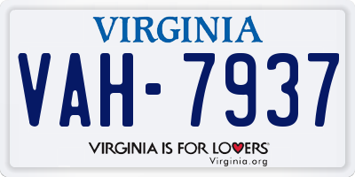 VA license plate VAH7937