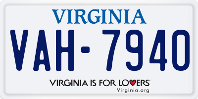 VA license plate VAH7940