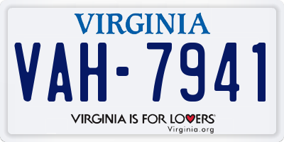 VA license plate VAH7941