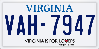 VA license plate VAH7947