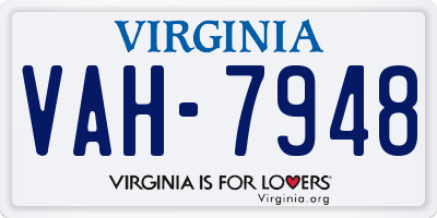 VA license plate VAH7948