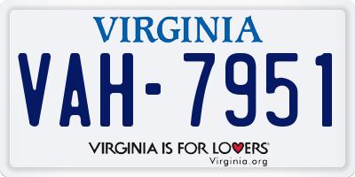 VA license plate VAH7951
