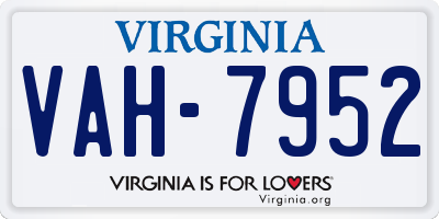 VA license plate VAH7952