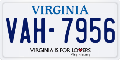 VA license plate VAH7956