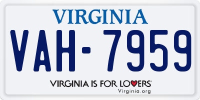 VA license plate VAH7959