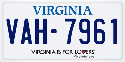 VA license plate VAH7961