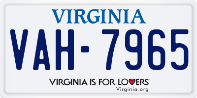 VA license plate VAH7965