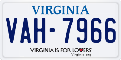 VA license plate VAH7966