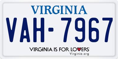 VA license plate VAH7967