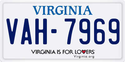 VA license plate VAH7969