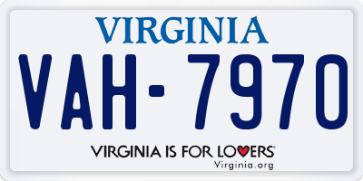 VA license plate VAH7970
