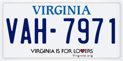 VA license plate VAH7971