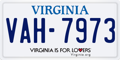 VA license plate VAH7973