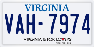 VA license plate VAH7974