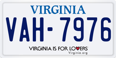 VA license plate VAH7976