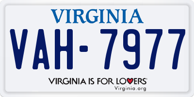 VA license plate VAH7977