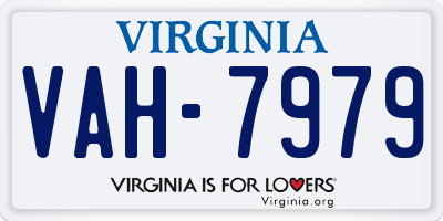 VA license plate VAH7979