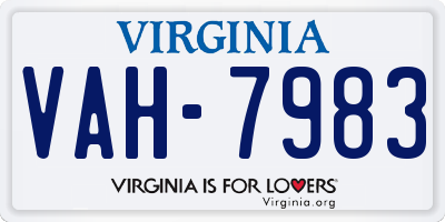 VA license plate VAH7983