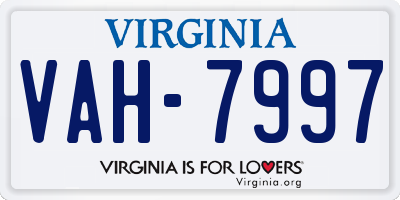 VA license plate VAH7997