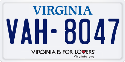 VA license plate VAH8047