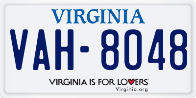 VA license plate VAH8048