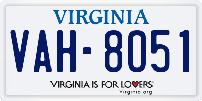 VA license plate VAH8051