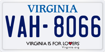 VA license plate VAH8066
