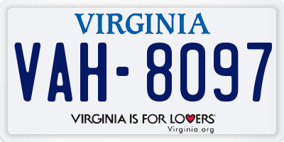 VA license plate VAH8097