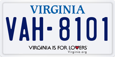 VA license plate VAH8101