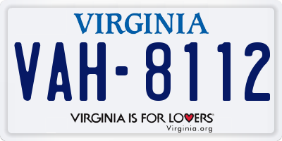 VA license plate VAH8112